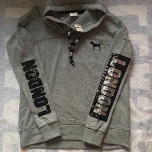 VS Pink *XS* bling London cowlneck